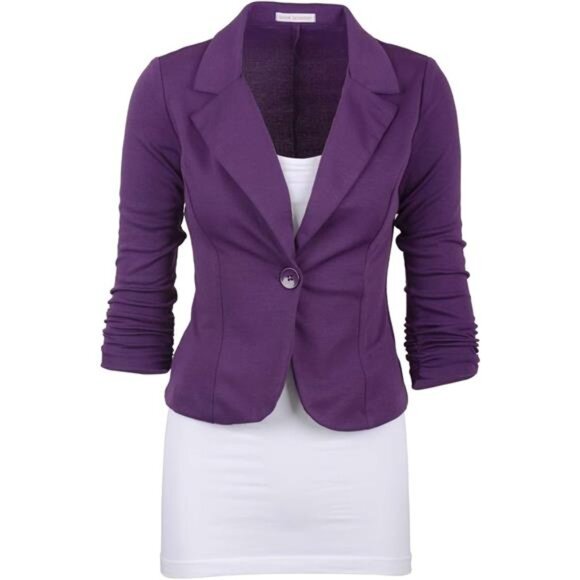 Jackets & Blazers - Women's Casual Work Solid Color Knit Blazer